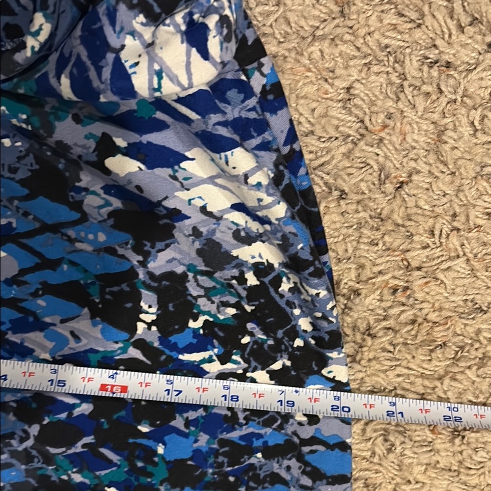 Robert Louis Multitone Blue Abstract A-Line Skirt - Picture 8 of 10